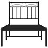 vidaXL Bed Frame Black Steel Twin Bed Frame Rectangular Modern