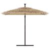 vidaXL Garden Parasol Brown Polyester Large Adjustable Armrests