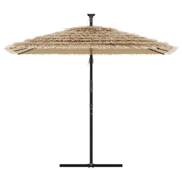vidaXL Garden Parasol Brown Polyester Large Adjustable Armrests