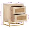 vidaXL Bedside Cabinet Natural Wood Solid Mango Wood, Iron Bedside Cabinet
