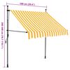 vidaXL Retractable Awning White and Orange Polyester, Steel