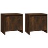 vidaXL Bedside Cabinet Set of 2 Smoked Oak Engineered Wood Medium