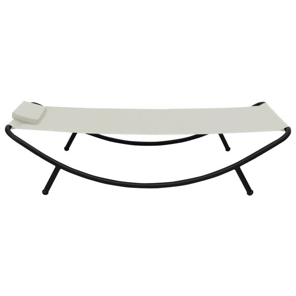 vidaXL Patio Bed Cream 200 x 35.4 " Steel