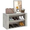 vidaXL Shoe Rack Concrete gray Engineered wood Medium Shoe Rack