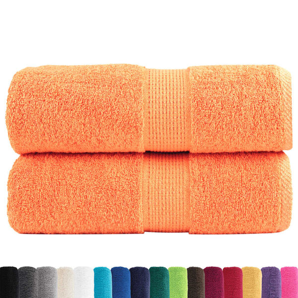 vidaXL Soap Towel Set of 2 Orange 100% Cotton 11.8 x 11.8 in