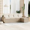 vidaXL Garden Sofa Set Beige PE rattan, powder-coated steel Large