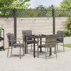 vidaXL Garden Dining Set with Cushion 5 pcs Grey Poly Rattan