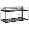 vidaXL Bunk Bed Black Steel, Mesh Fabric 35.4 in x 78.7 in Bunk Bed