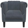 vidaXL Sofa Chair Dark Grey Velvet, Plywood, Solid Wood Single Modern