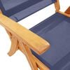 vidaXL Folding Garden Chair Set of 4 Blue Solid Acacia wood, Textilene