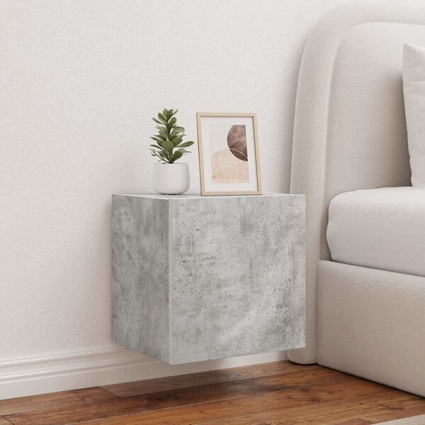 vidaXL TV Wall Cabinet Set of 2 Concrete Grey Engineered wood Medium