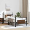 vidaXL Bed Frame Smoked Oak Engineered wood, Steel Small Single