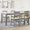 vidaXL Dining Set Gray Solid pine wood Large Durable Dining Set