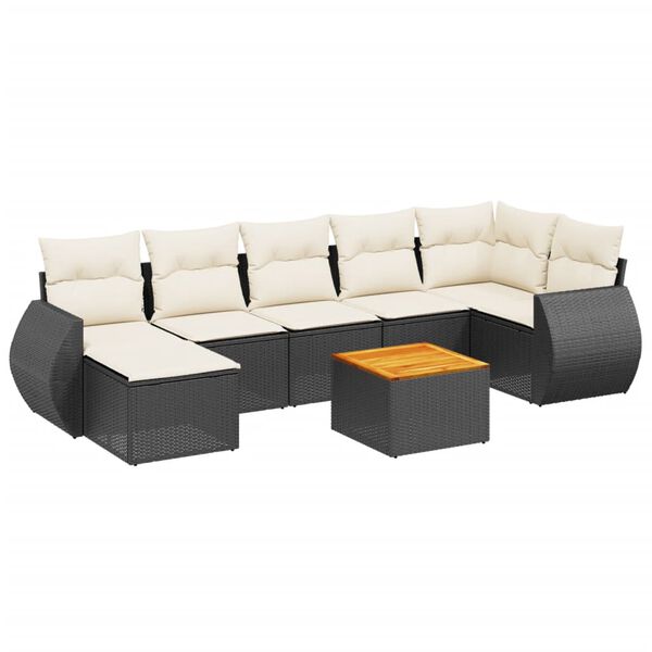 vidaXL Garden Sofa Set Black