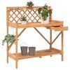 vidaXL Potting Bench Brown Solid fir wood Medium Shelving