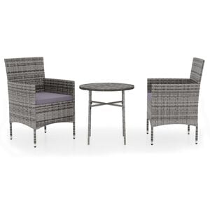 vidaXL Garden Dining Set Grey, Dark Grey