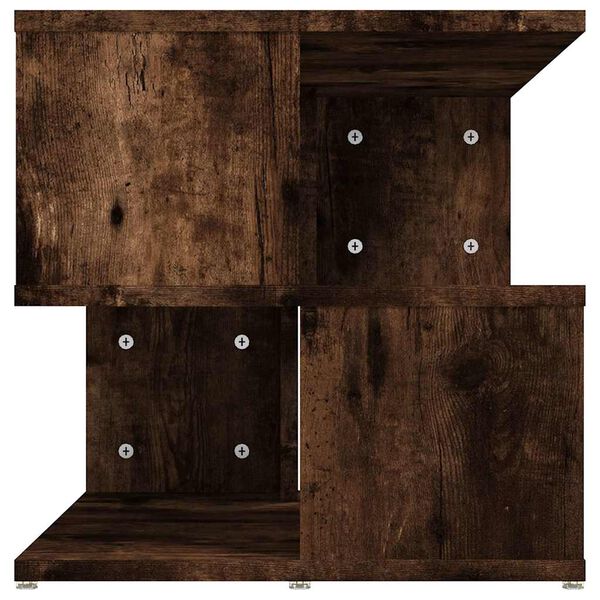 vidaXL Side Table Smoked Oak Engineered Wood 15.7 x 15.7 x 15.7 in