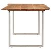 vidaXL Dining Table Natural wood with silver legs