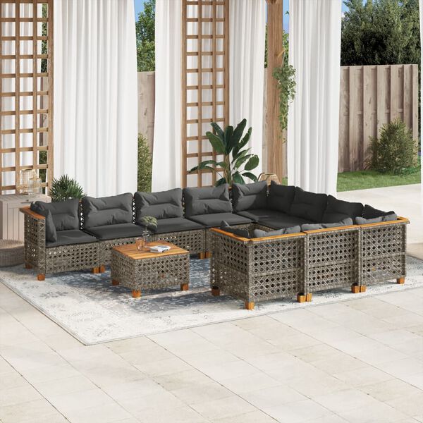 vidaXL Garden Sofa Set Grey