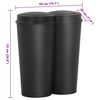 vidaXL Duo Bin Trash Can Black 13.2 gal