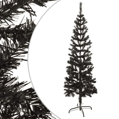 vidaXL Slim Christmas Tree Black 4 ft