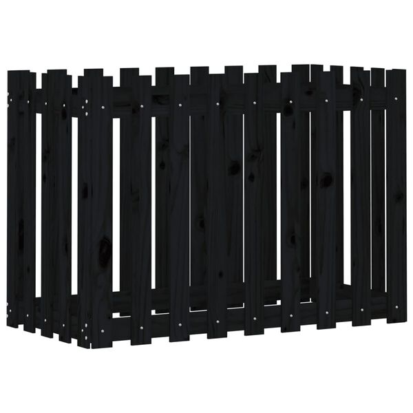 vidaXL Garden Raised Bed Black Solid Pine Wood 39.4 x 19.7 x 27.6 in