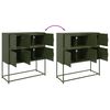 vidaXL Sideboard Olive green Cold-rolled steel 39.6 x 15.4 x 42.1 in