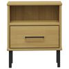 vidaXL Bedside Cabinet Brown Solid Pine Wood Small Bedside Cabinet