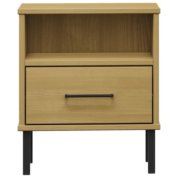vidaXL Bedside Cabinet Brown Solid Pine Wood Small Bedside Cabinet