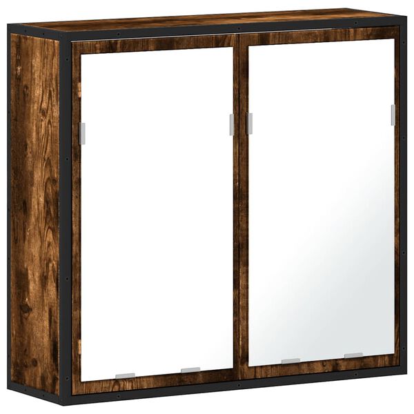 vidaXL Bathroom Mirror Cabinet Smoked Oak Engineered wood, metal
