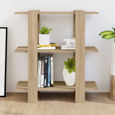 vidaXL Book Cabinet/Room Divider Sonoma Oak 31.5"x11.8"x34.3"