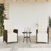 vidaXL Reclining Garden Chair Set of 2 Brown PE Rattan Standard