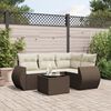 vidaXL Garden Sofa Set Brown PE rattan, powder-coated steel, tempered glass