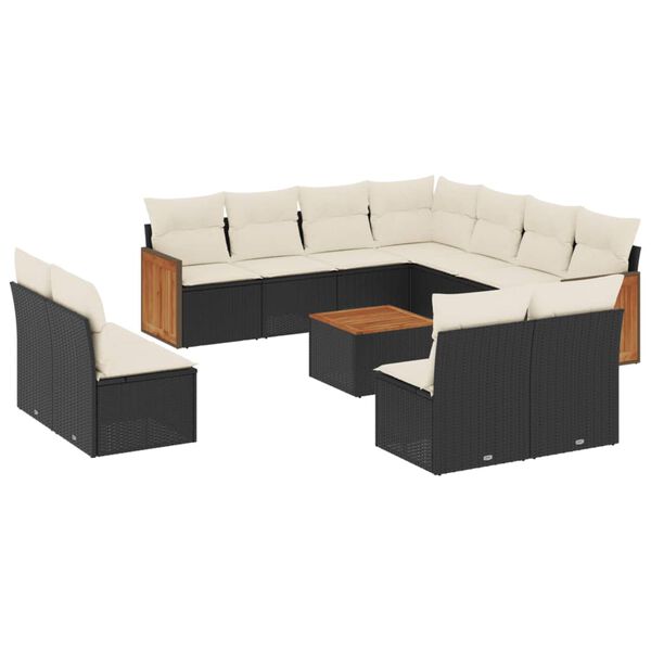 vidaXL Garden Sofa Set Black