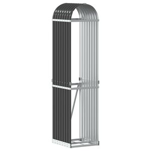 vidaXL Log Holder Anthracite 15.7x17.7x66.9" Galvanised Steel