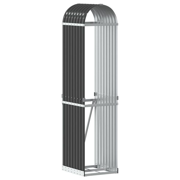 vidaXL Log Holder Anthracite 15.7x17.7x66.9" Galvanised Steel