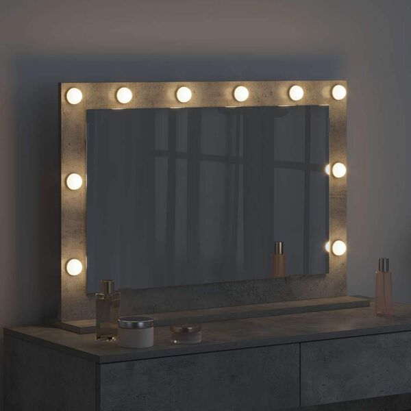 vidaXL Vanity Mirror with Mirror Concrete Grey 80 x 55 x 18 cm
