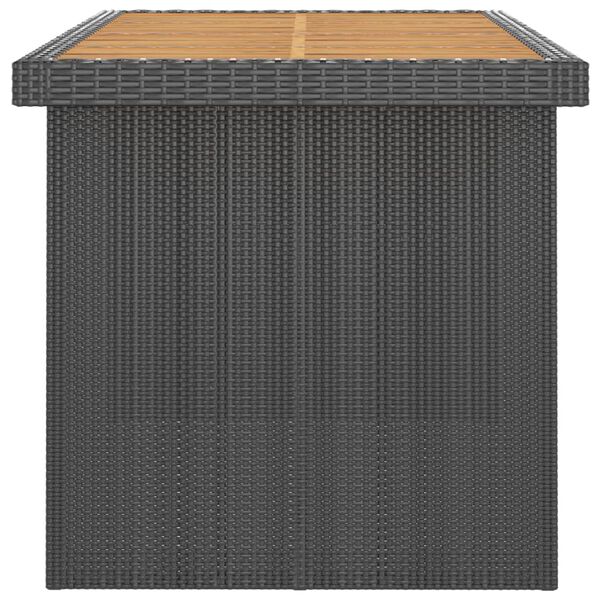 vidaXL Outdoor Dining Set Poly rattan: Black, Acacia: Natural