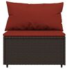 vidaXL Patio Lounge Set Brown PE Rattan, Powder-Coated Steel, Polyester