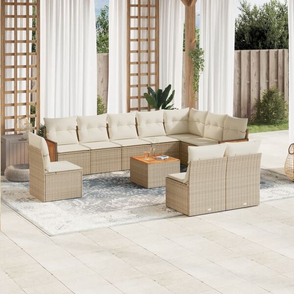 vidaXL Garden Sofa Set Beige