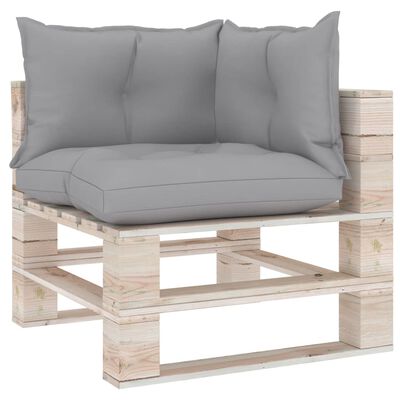 vidaXL Pallet Sofa Cushions 3 pcs Gray Fabric