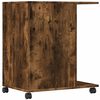 vidaXL Printer Stand with Wheels Smoked Oak 23.6"x15.7"x27"