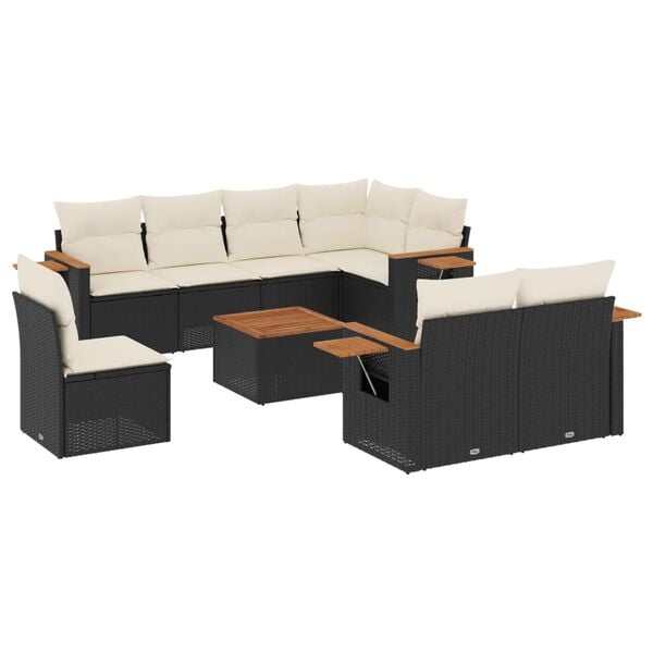 vidaXL Garden Sofa Set Black