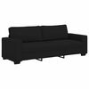 vidaXL Sofa Set Black Polyester, metal, plywood, solid wood 3-piece set