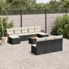 vidaXL Garden Sofa Set Black PE rattan, powder-coated steel, acacia wood