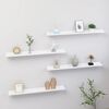 vidaXL Wall Shelf Set of 4 High gloss white MDF