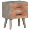 vidaXL Bedside Cabinet Grey and honey brown