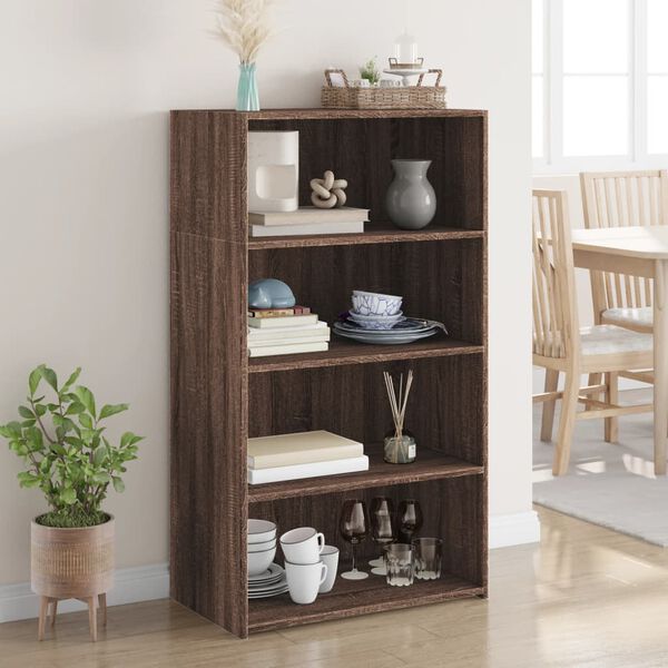 vidaXL Highboard Brown Oak Engineered wood 27.6 x 16.1 x 48.8 in Storage