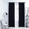 vidaXL Blackout Curtains with Rings 2 pcs Velvet Black 55.1x88.6"