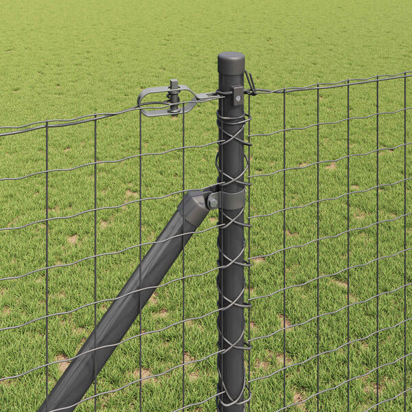 vidaXL Fence Post Other 52 pcs Grey 1.26 x 1.26 x 62.99 in Steel